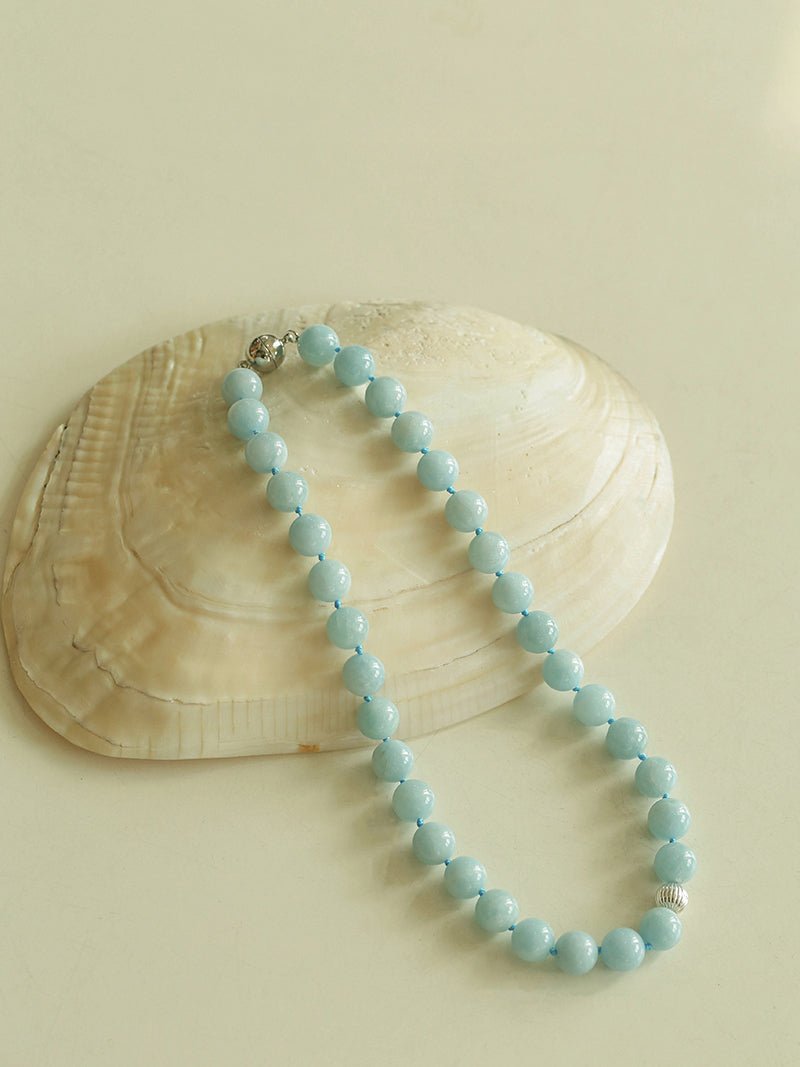 Aquamarine Beaded Necklace - floysun