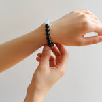 Aquamarine Black Onyx Color Block Silver Bracelet - floysun