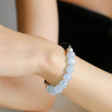 Aquamarine Black Onyx Color Block Silver Bracelet - floysun