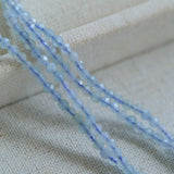 Aquamarine Smile Flat Round Pearl Beaded OT Necklace - floysun