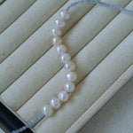 Aquamarine Smile Flat Round Pearl Beaded OT Necklace - floysun