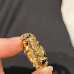 Asymmetric Mother - of - Pearl Statement Ring - floysun
