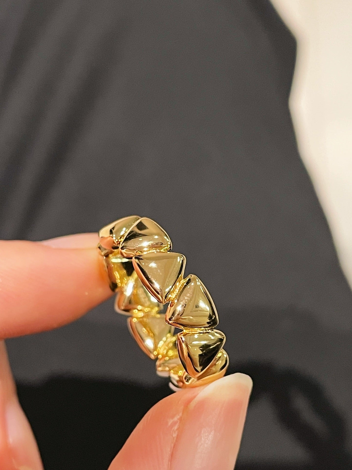 Asymmetric Mother - of - Pearl Statement Ring - floysun