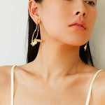 Asymmetrical Lotus Drop Earrings - floysun