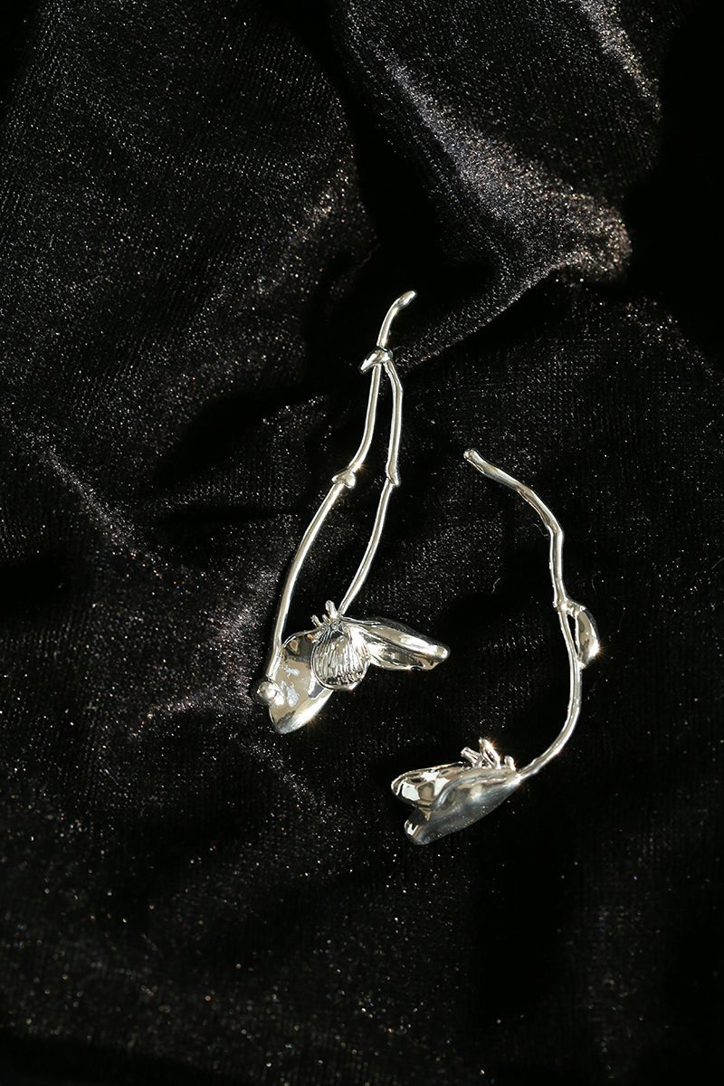 Asymmetrical Lotus Drop Earrings - floysun