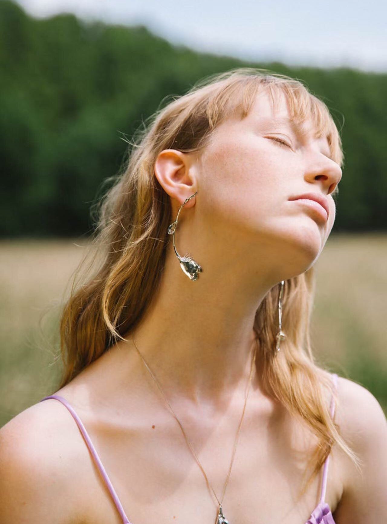 Asymmetrical Lotus Drop Earrings - floysun