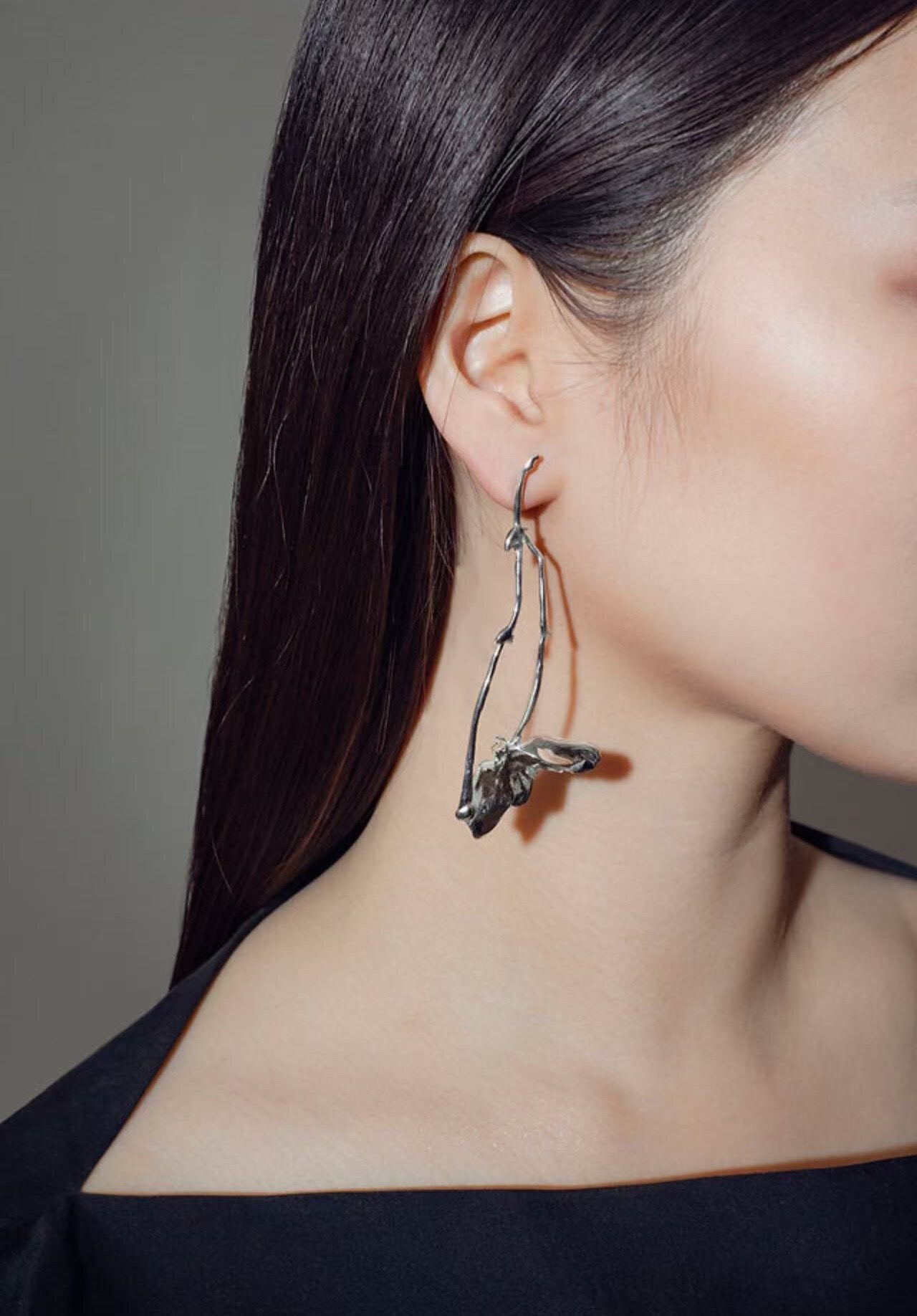 Asymmetrical Lotus Drop Earrings - floysun