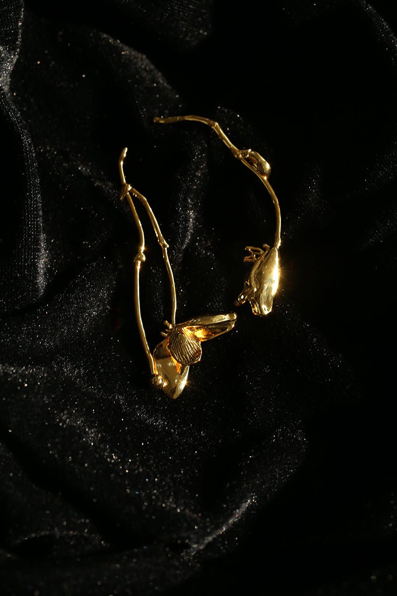 Asymmetrical Lotus Drop Earrings - floysun