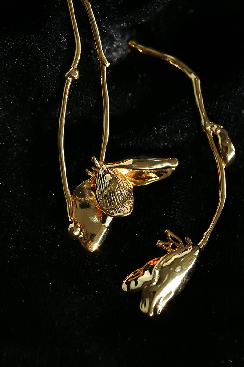 Asymmetrical Lotus Drop Earrings - floysun