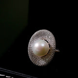 Aurora Edison Pearl Adjustable Ring - floysun