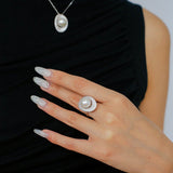 Aurora Edison Pearl Adjustable Ring - floysun