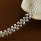 Aurora Lace Handwoven Pearl Necklace - floysun