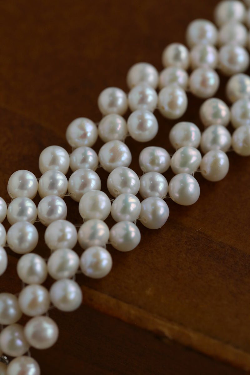 Aurora Lace Handwoven Pearl Necklace - floysun