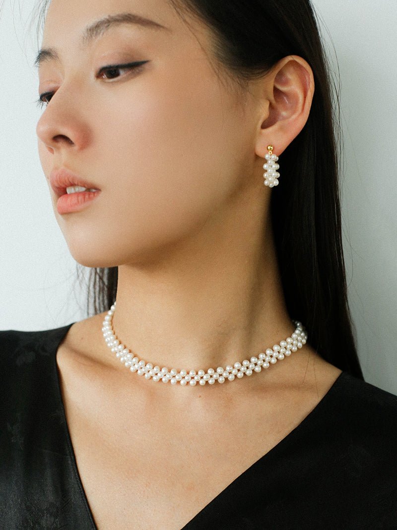 Aurora Lace Handwoven Pearl Necklace - floysun