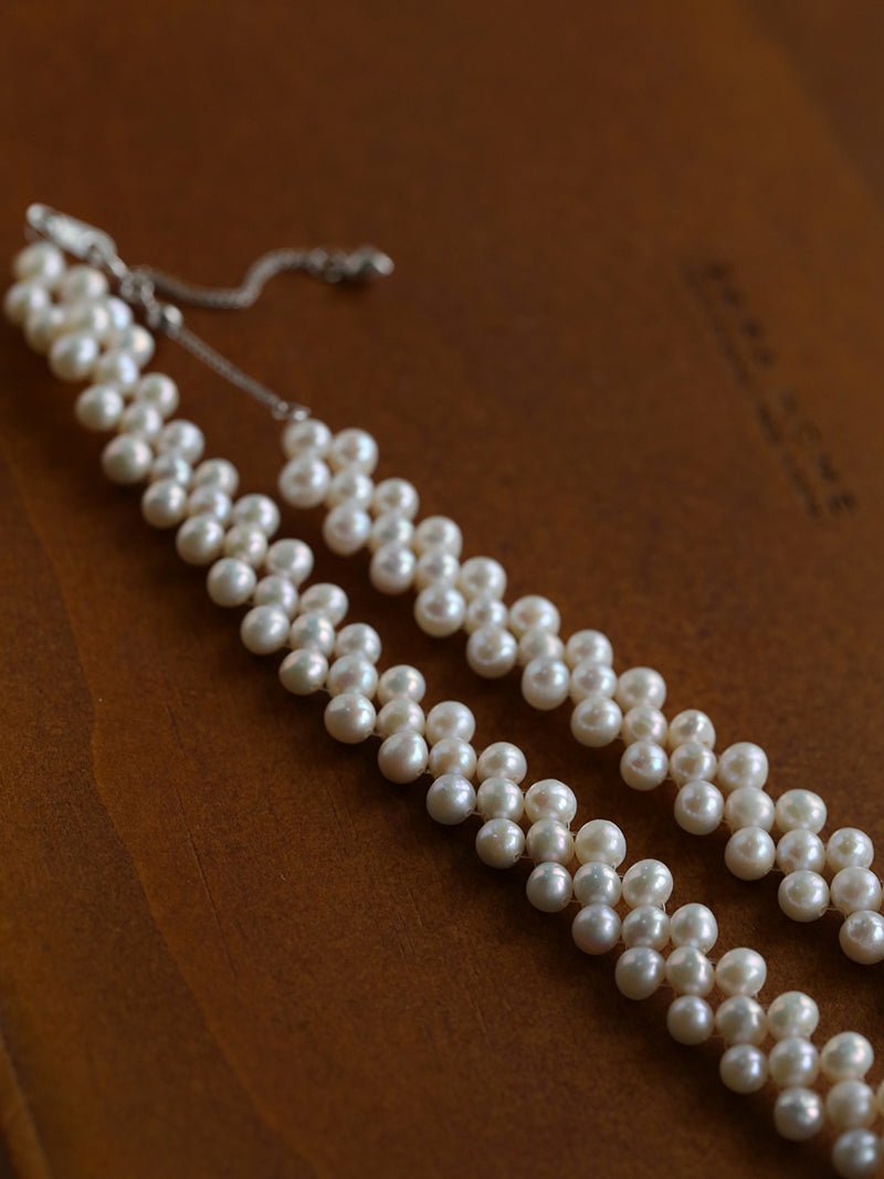 Aurora Lace Handwoven Pearl Necklace - floysun