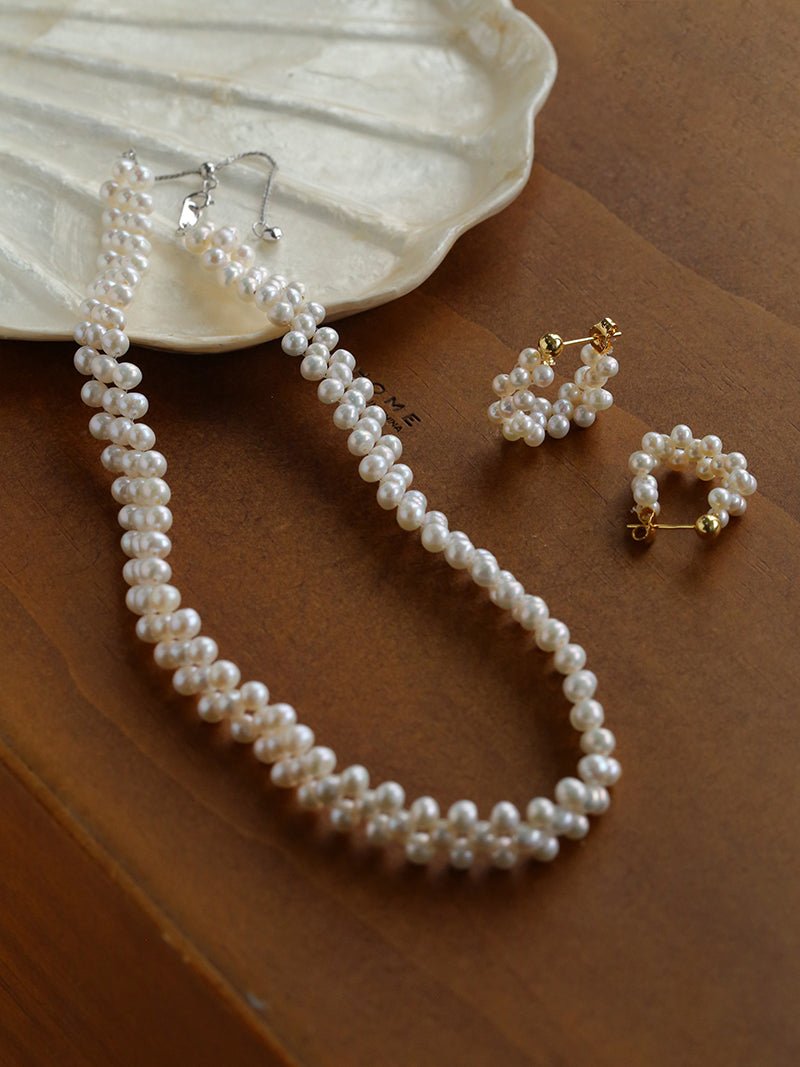 Aurora Lace Handwoven Pearl Necklace - floysun