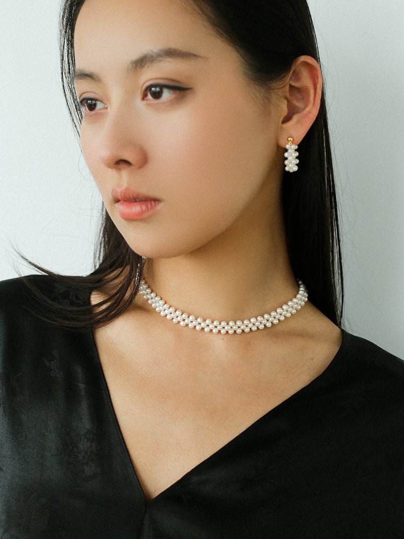 Aurora Lace Handwoven Pearl Necklace - floysun