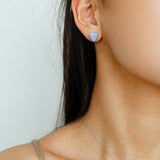 Baby Blue Enamel Heart Earrings - floysun