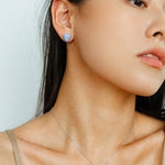 Baby Blue Enamel Heart Earrings - floysun