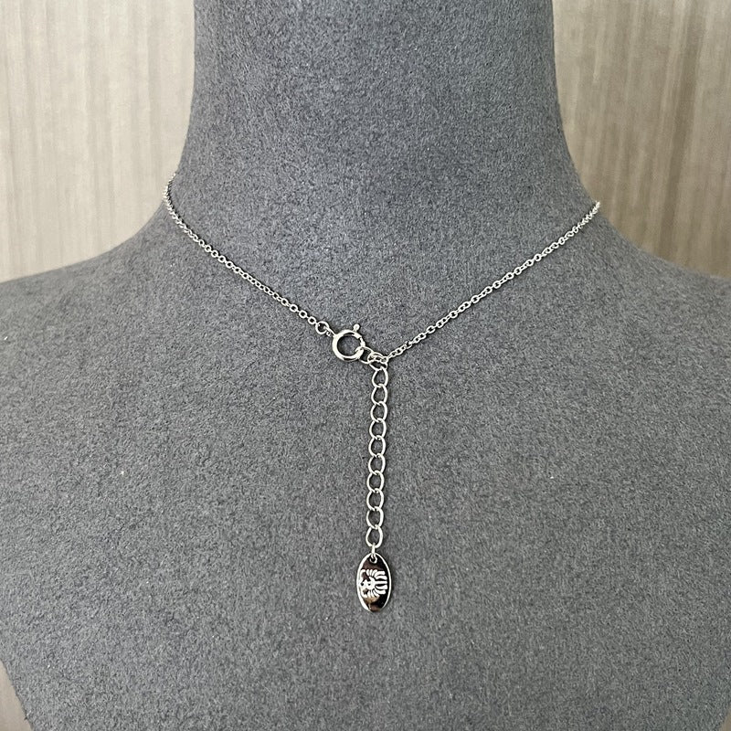 Baby Blue Enamel Heart Pendant Necklace - floysun