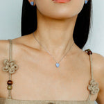 Baby Blue Enamel Heart Pendant Necklace - floysun