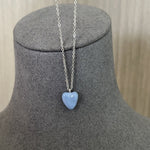 Baby Blue Enamel Heart Pendant Necklace - floysun
