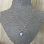Baby Blue Enamel Heart Pendant Necklace - floysun