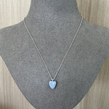 Baby Blue Enamel Heart Pendant Necklace - floysun