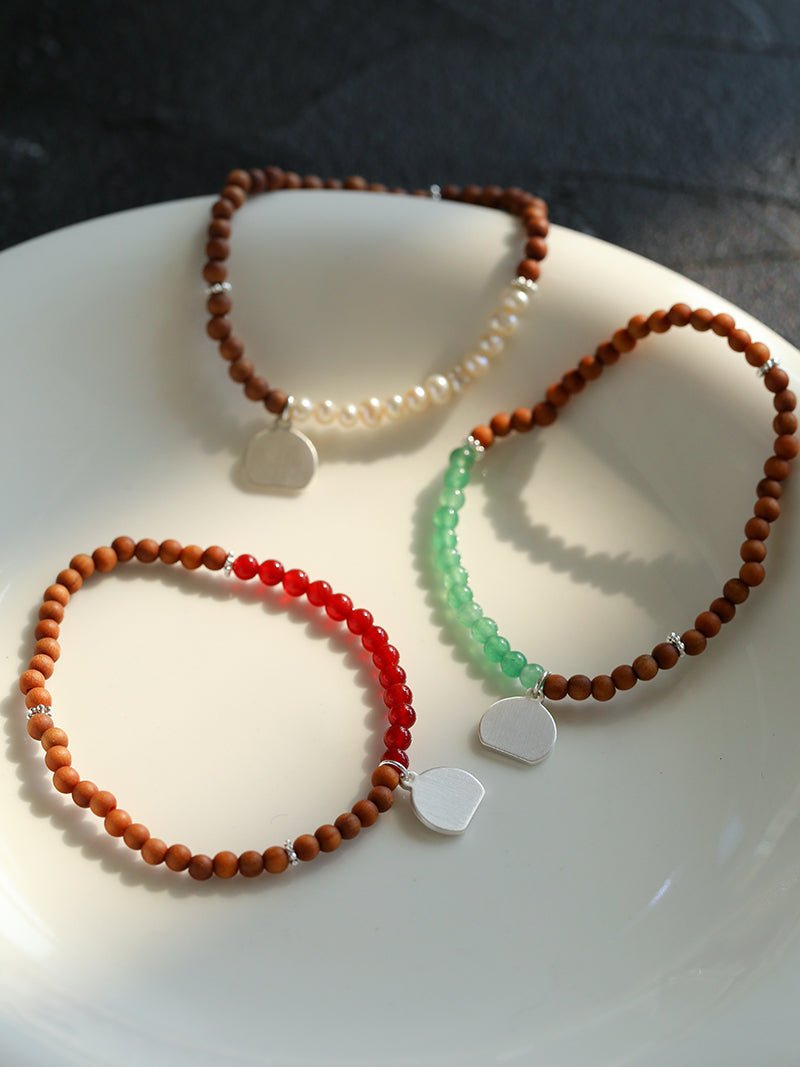 Barbie Sandalwood Freshwater Pearl & Agate Stretch Bracelet - floysun