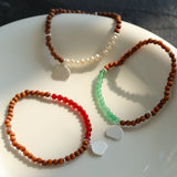 Barbie Sandalwood Freshwater Pearl & Agate Stretch Bracelet - floysun