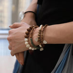 Barbie Sandalwood Freshwater Pearl & Agate Stretch Bracelet - floysun