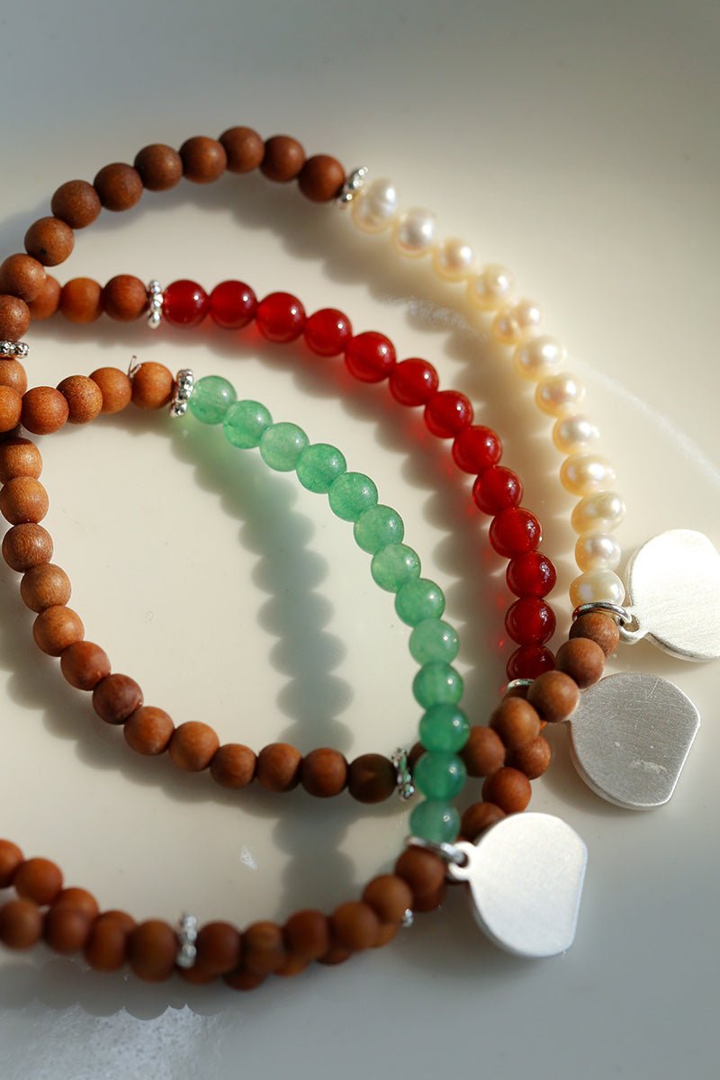 Barbie Sandalwood Freshwater Pearl & Agate Stretch Bracelet - floysun