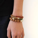 Barbie Sandalwood Freshwater Pearl & Agate Stretch Bracelet - floysun