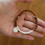 Barbie Sandalwood Freshwater Pearl Stretch Bracelet - floysun