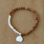 Barbie Sandalwood Freshwater Pearl Stretch Bracelet - floysun