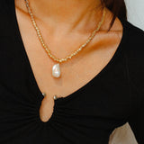 Baroque Lava Metal Necklace - floysun