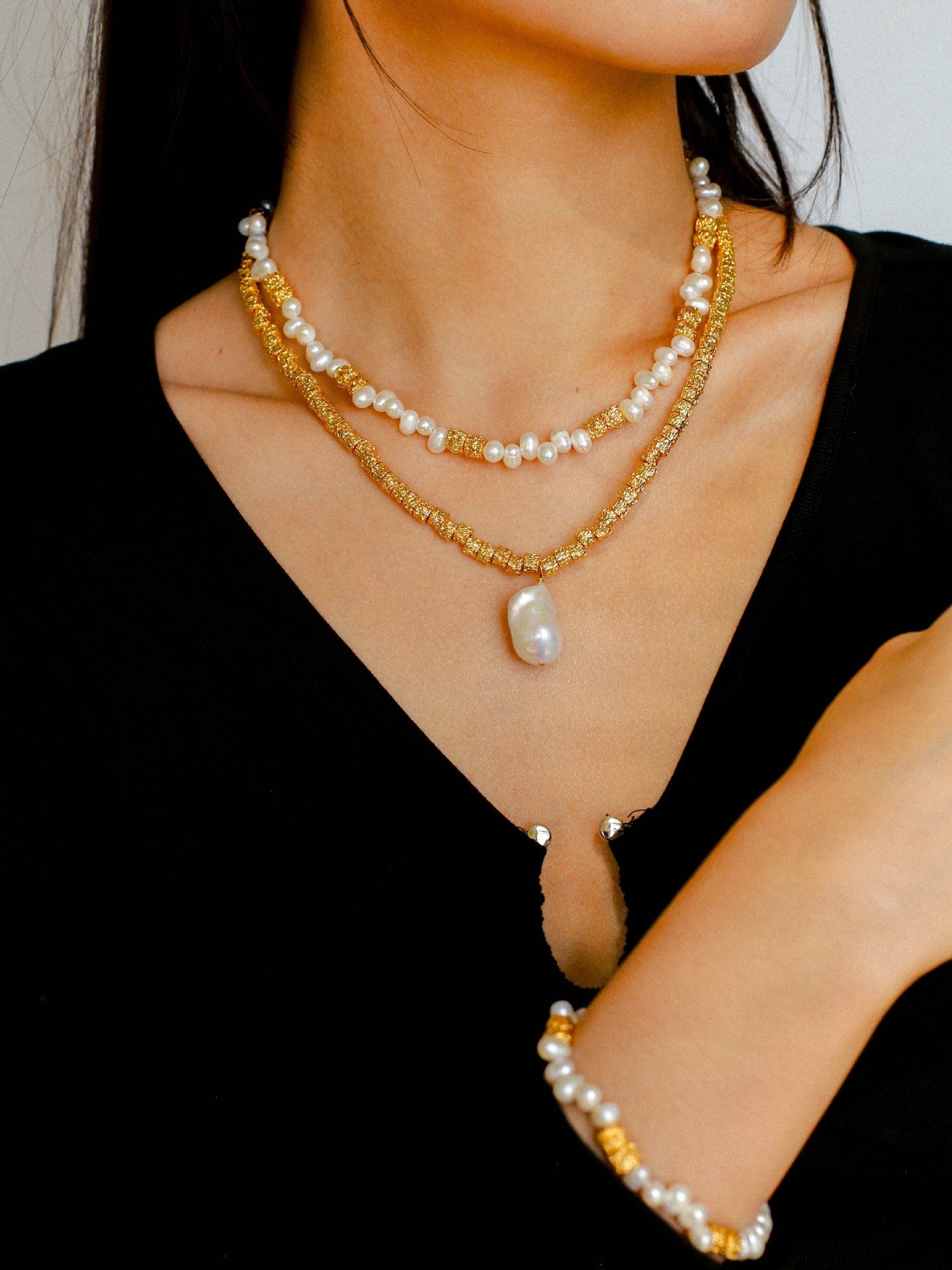 Baroque Lava Metal Necklace - floysun