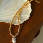 Baroque Lava Metal Necklace - floysun