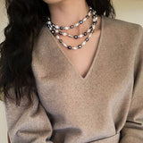 Baroque Mixed Color Pearl Necklace - floysun