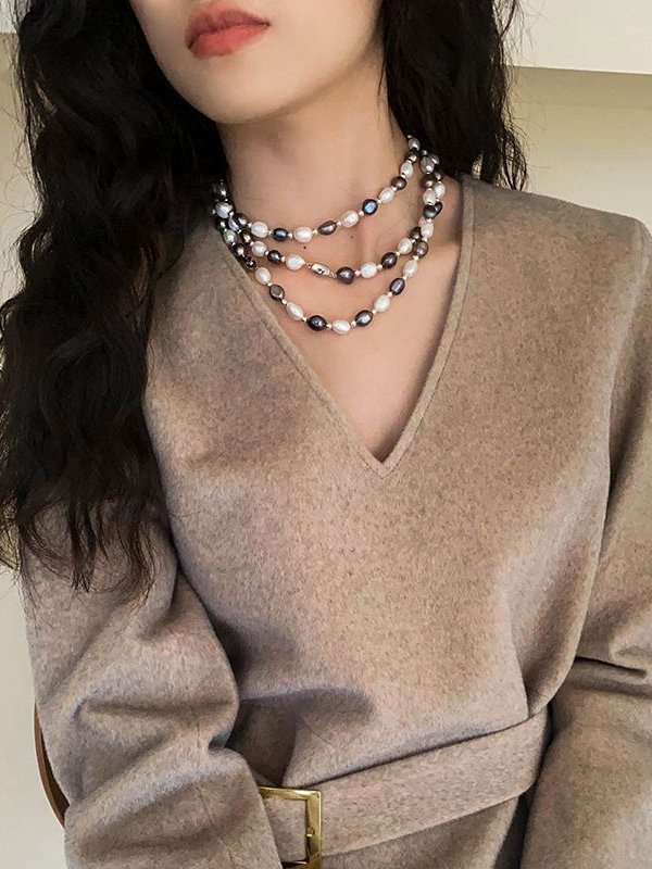 Baroque Mixed Color Pearl Necklace - floysun