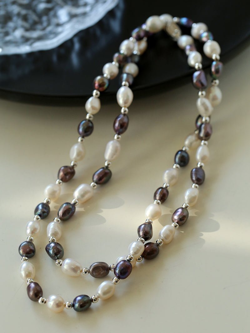Baroque Mixed Color Pearl Necklace - floysun