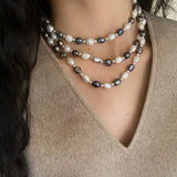 Baroque Mixed Color Pearl Necklace - floysun