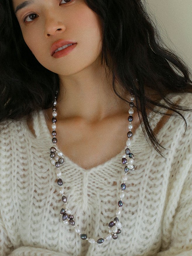 Baroque Mixed Color Pearl Necklace - floysun