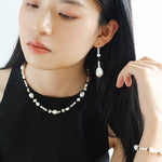 Baroque Pearl and Black Onyx Beaded Necklace - floysun