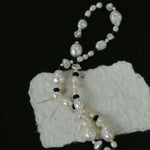 Baroque Pearl and Black Onyx Beaded Necklace - floysun