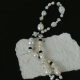 Baroque Pearl and Black Onyx Beaded Necklace - floysun
