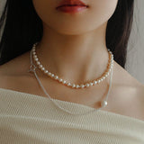 Baroque Pearl Pendant Chain Silver Necklace - floysun