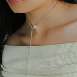 Baroque Pearl Pendant Chain Silver Necklace - floysun