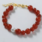 Baroque Pearl Red Onyx Bracelet - floysun