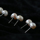 Baroque Pearl Stud Earrings Star Moon & Button Designs - floysun